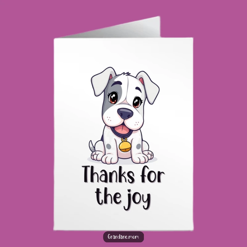 Free Printable Grand Dane Thank You Card: Inquiring Pup, Funny Downloadable Gift
