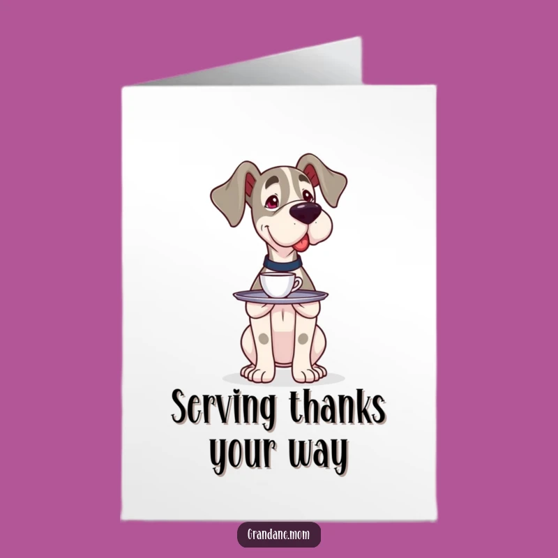 Free Printable Thank You Card: Careful Dane Serving Gratitude - Thoughtful Downloadable Gift