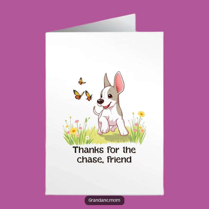 Free Printable Thank You Card: Grand Dane Butterfly Fun, Grateful Downloadable Gift