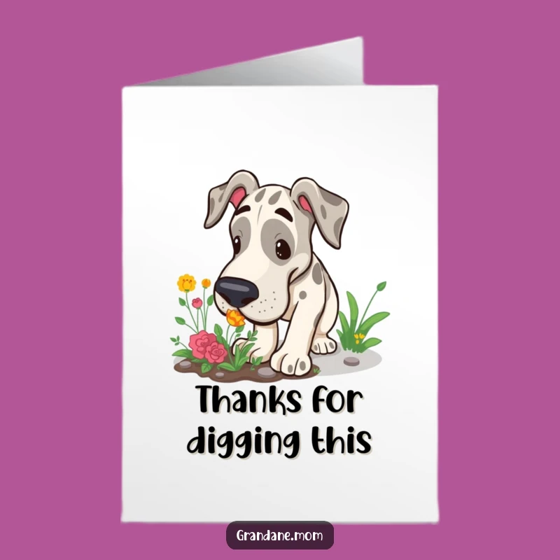 Free Printable Thank You Card: Grand Dane Garden Sniffle, Funny Downloadable Gift