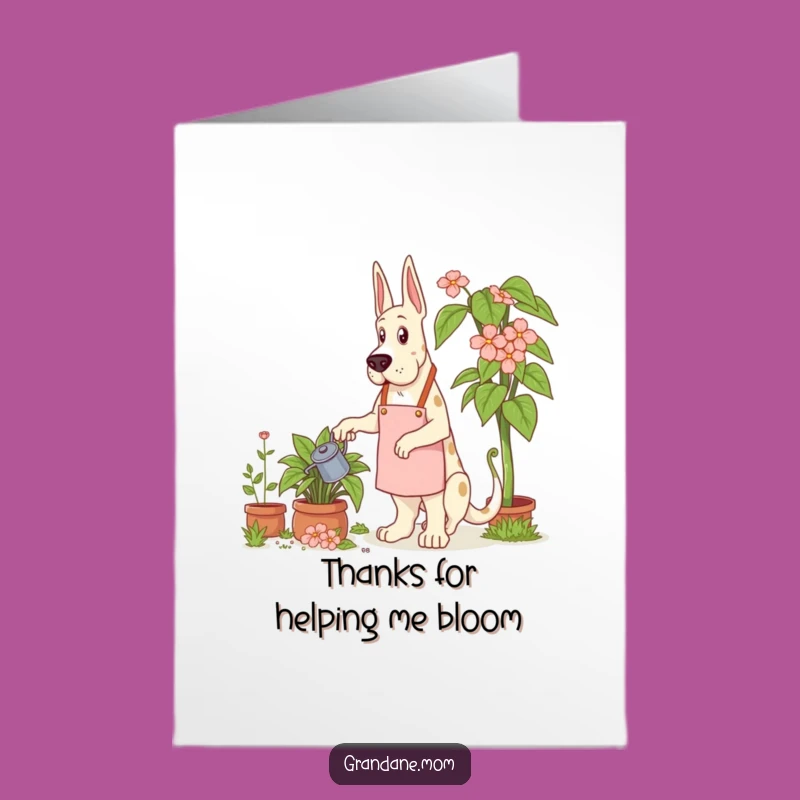 Free Printable Thank You Card: Grand Gardener Grand Dane's Gratitude Downloadable