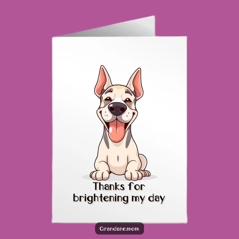 Free Printable Thank You Card: Sunny Grand Dane - Heartfelt Humorous Downloadable