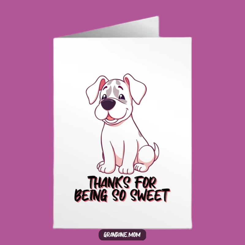 Free Printable Thank You Card: Sweet Grand Dane Cozy Happy Funny Downloadable Gift