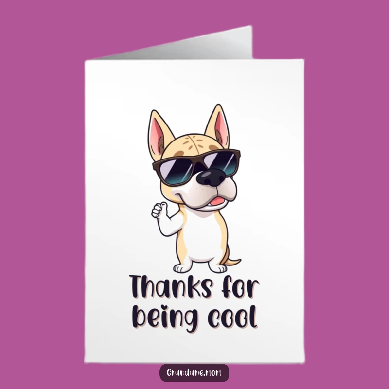Free Printable Thank You Card: Suave Grand Dane with Sunglasses - Cool Downloadable Gift