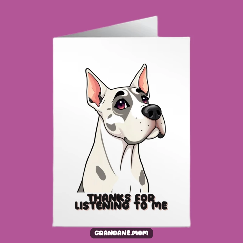 Free Printable Grand Dane Thank You Card: Curious Dog Appreciation Downloadable Gift