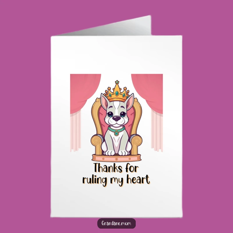 Free Printable Thank You Card: Royal Grand Dane's Gratitude Downloadable Gift