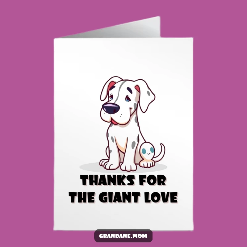 Free Printable Grand Dane Thank You Card: Funny Dog Appreciation Downloadable Gift