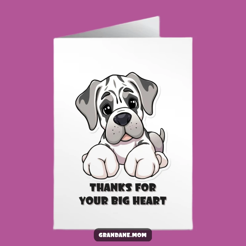 Free Printable Thank You Card: Giant Paws Grand Dane Soft Toy Funny Gift
