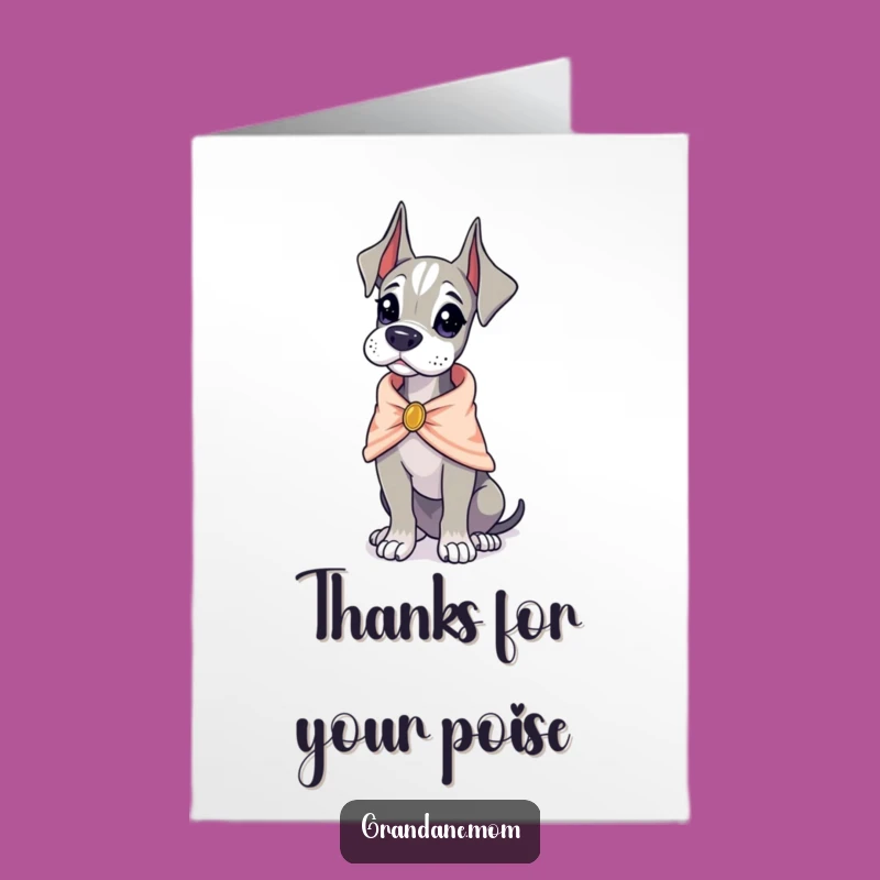 Free Printable Thank You Card: Fancy Grand Dane, Funny Downloadable Gift