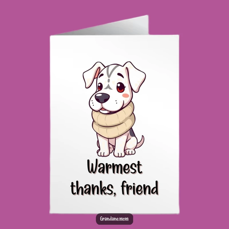 Free Printable Grand Dane Scarf Thank You Card - Warm Appreciation Download!