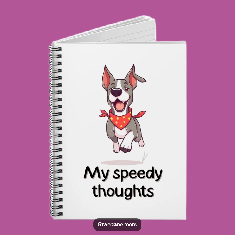 Funny Grand Dane Bandana Notebook: Energetic Dog Journal Gift