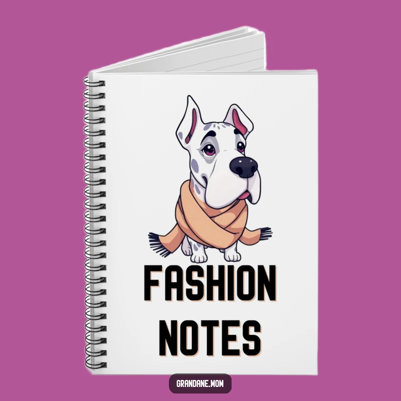 Funny Grand Dane Notebook: Fashionable Scarf, Chic Journal Gift for Dog Fans