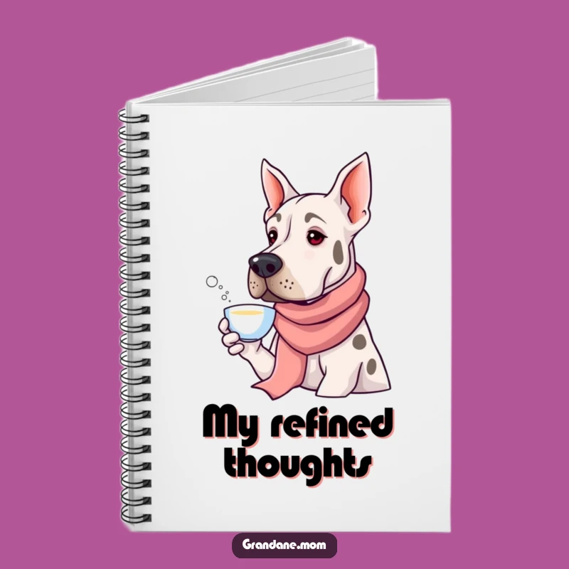 Funny Grand Dane Tea Journal - Elegant Dog Notebook for Humorous Notes