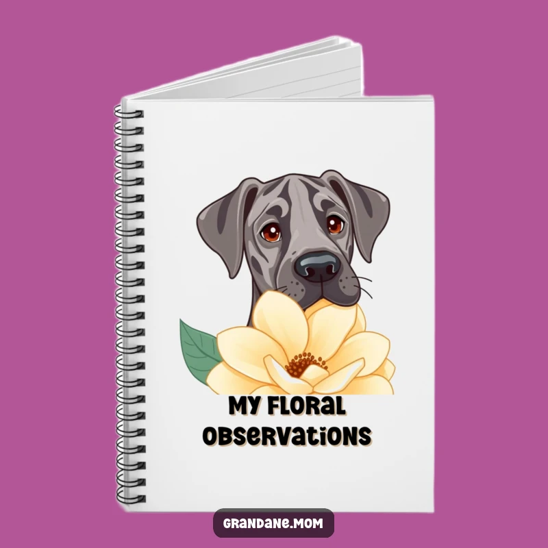 Funny Great Dane Flower Peek Notebook: Journal Your Thoughts with Charm