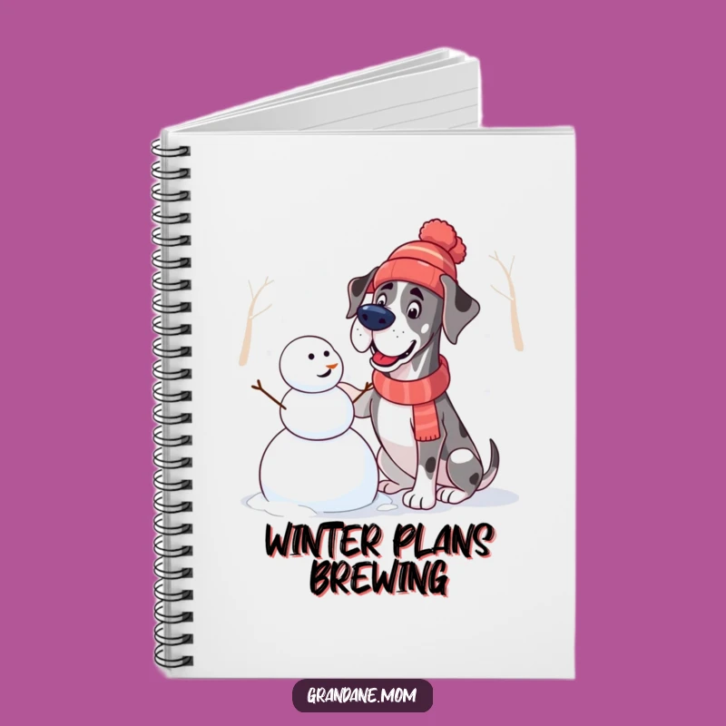 Funny Great Dane Snowman Notebook: Winter Hat Journal, Hilarious Gift for Dog Lovers
