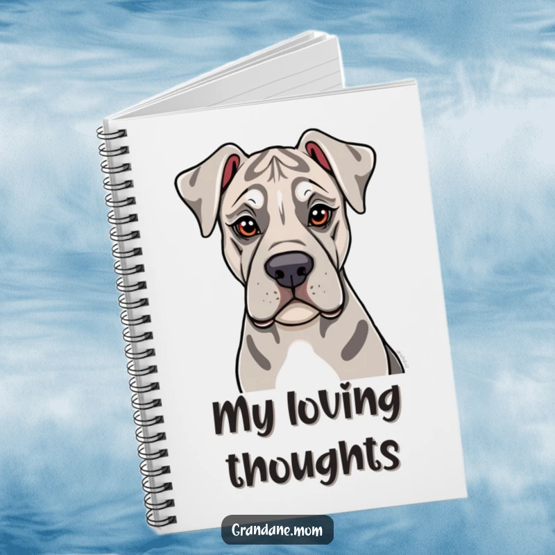 Funny Grand Dane Notebook: A soulful Grand Dane offers a gentle lick on this notebook, perfect for jotting down sweet thoughts with humor.