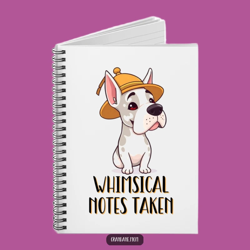 Whimsical Thoughts Funny Grand Dane Hat Notebook - Quirky Journal Gift
