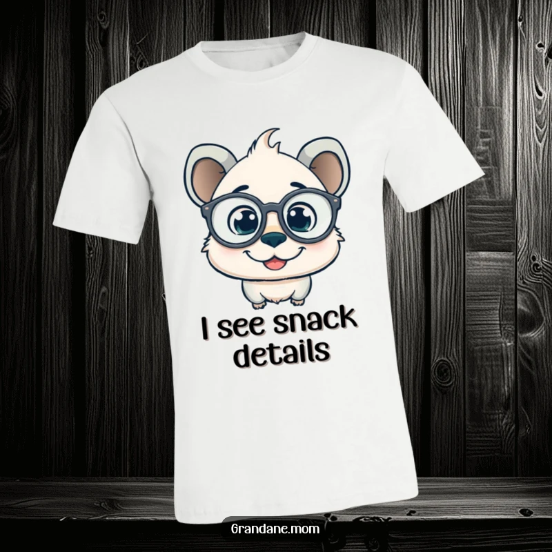 Funny daniff t-shirt of a smiling dog wearing oversized spectacles and a curious gaze, perfect for smart and witty individuals.