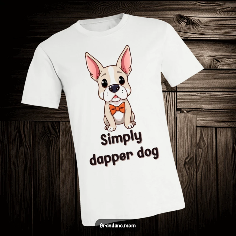Funny Distinguished Dane T-Shirt: A dapper Grand Dane sporting an elegant bow tie, exuding sophistication.