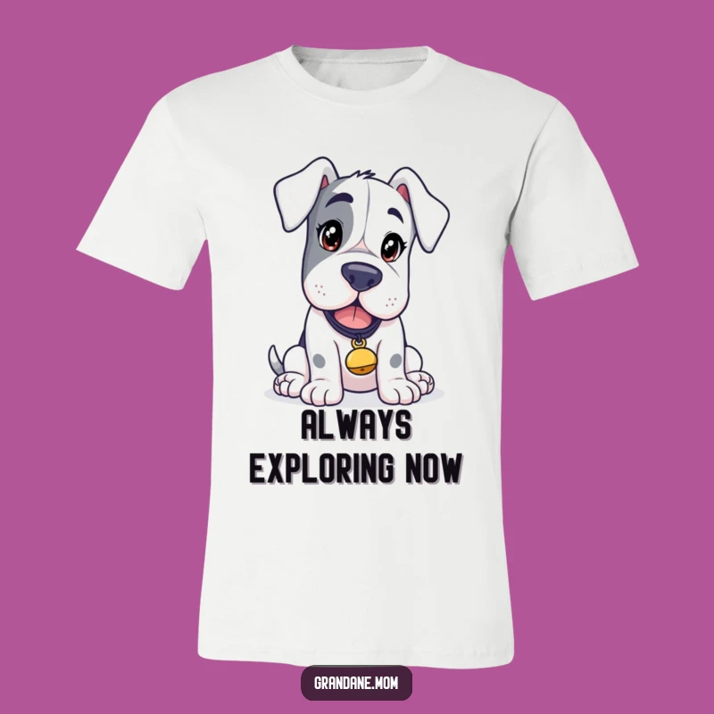 Funny Grand Dane Explorer T-Shirt: Tinkling Bell Dog Apparel Gift