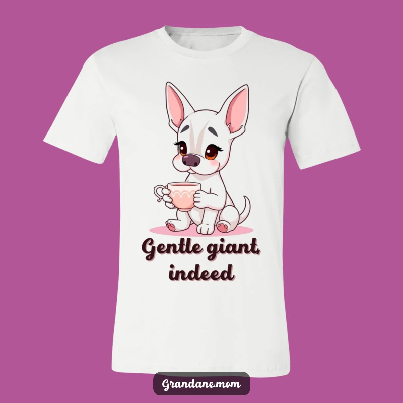 Funny Grand Dane Tea Lover T-Shirt: Elegant Dog Graphic Tee for Gentle Souls