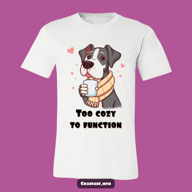 Funny Great Dane Scarf Tee: Adorable Cozy Dog Shirt, a Hilarious Gift for Dane Owners