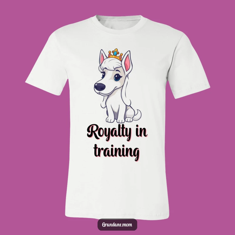 Funny Regal Grand Dane Tiara T-Shirt: Royal Dog Style - Ideal Gag Gift for Pup Princesses