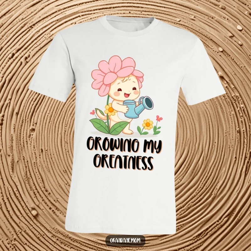 Funny daniff t-shirt, a cheerful dog holding a watering can and tending a large flower, embodying a love for nature, funny gift.