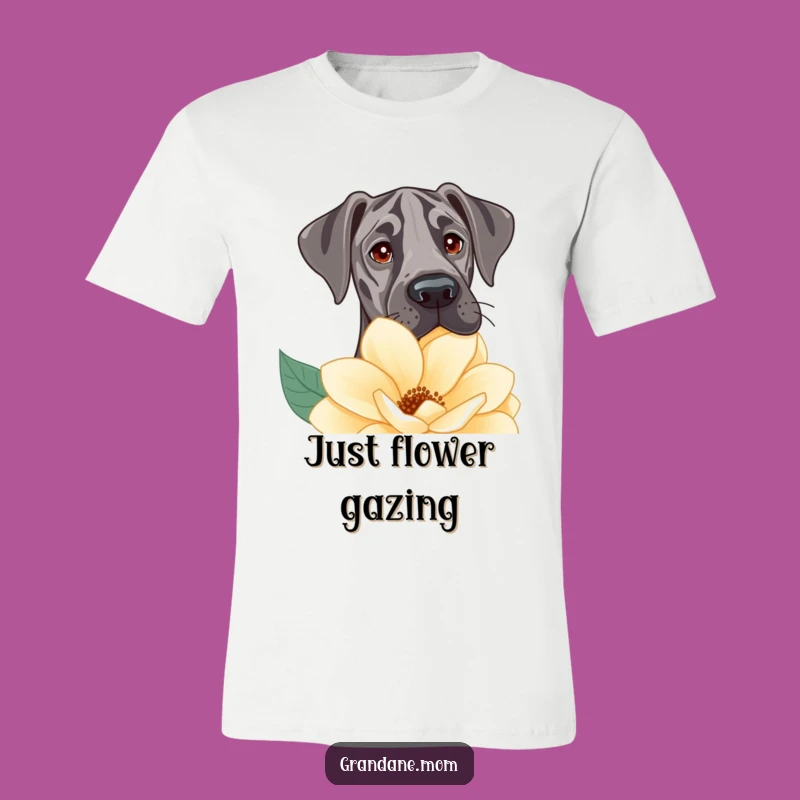Funny Great Dane Flower Peek T-Shirt: Adorable & Humorous Dog Apparel