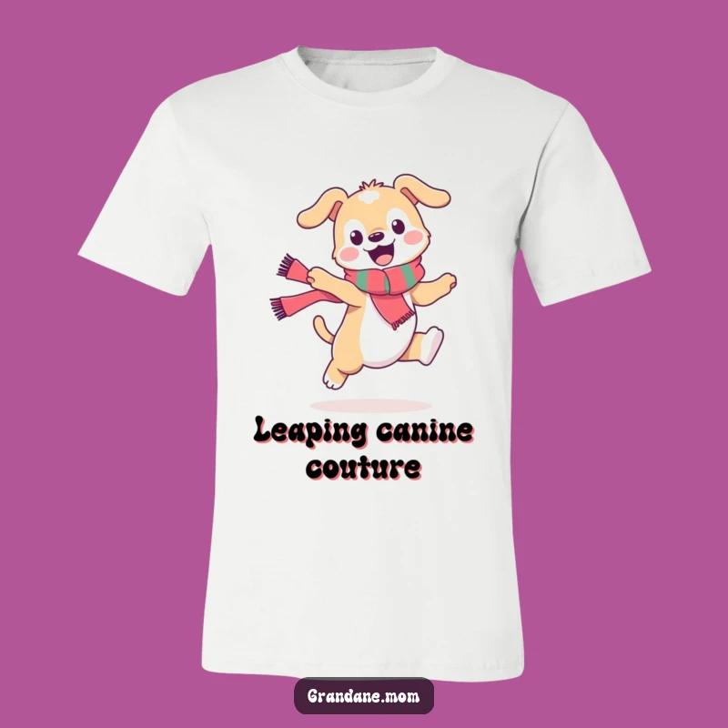 Funny Daniff Scarf Leap T-Shirt: Stylish Dog Action for a Humorous Gift