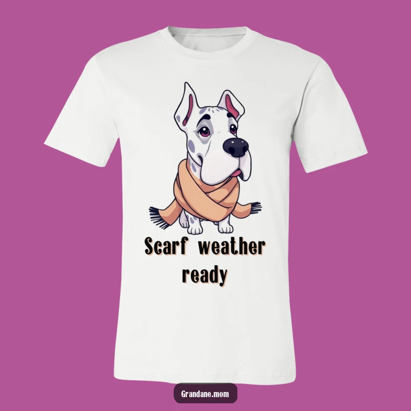 Funny Grand Dane T-Shirt: Fashionable Scarf Style, Chic Dog Lover Gift