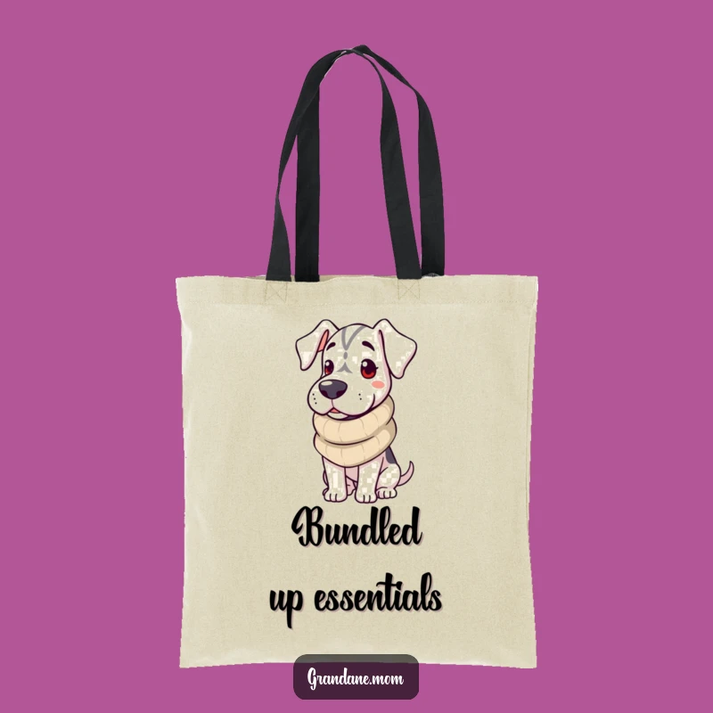 Funny Cozy Grand Dane Tote Bag: Warm Accessories for Dog Lovers on the Go