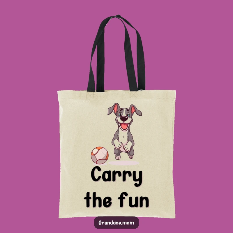 Funny Great Dane Fetch Ball Tote Bag: Carry Your Fun & Essentials