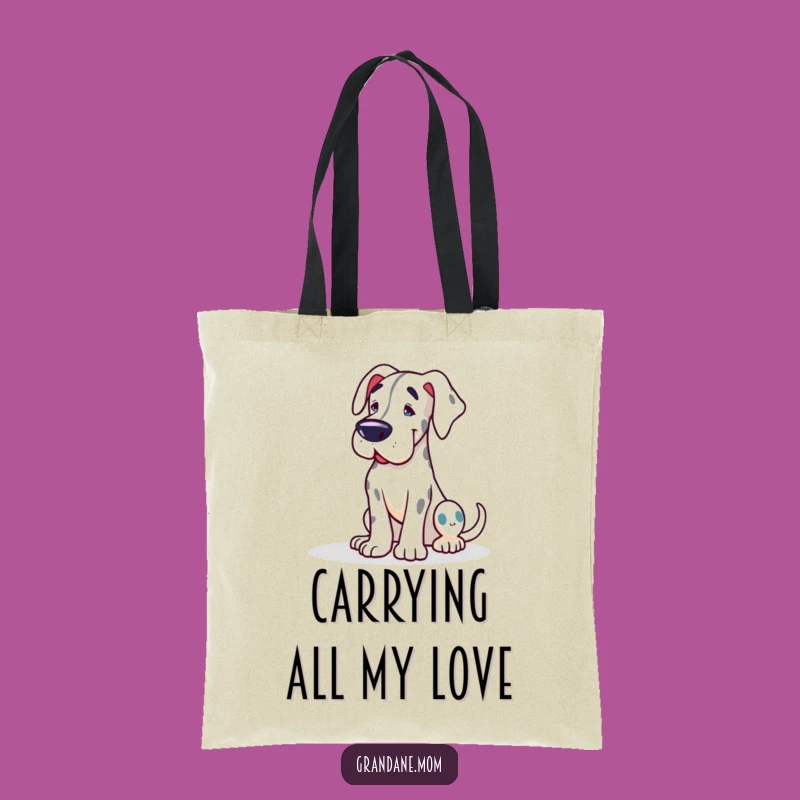 Funny Grand Dane Tote Bag: Affectionate Lean Design, Practical Funny Gift for All