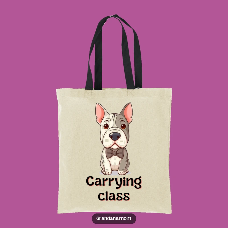 Stylish Funny Distinguished Grand Dane Bow Tie Tote Bag - Chic Humorous Accessory Gift