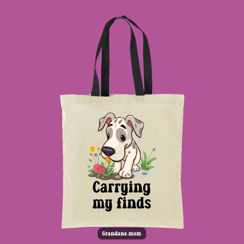 Funny Grand Dane Tote Bag: Garden Snuffler, Stylish Explorer Accessory