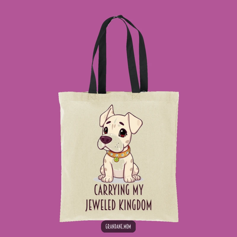 Funny Grand Dane Sparkling Collar Tote Bag - Carry Your Kingdom in Style