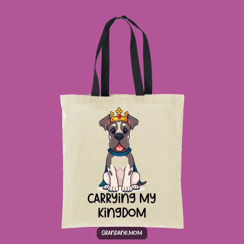 Funny Great Dane Crown Tote Bag: Carry Your Essentials with Royal Flair