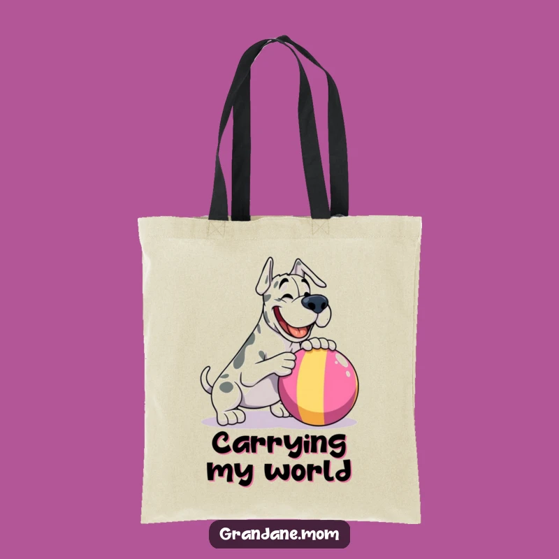 Funny Grand Dane Ball Play Tote Bag: Durable and Humorous Dog Accessory
